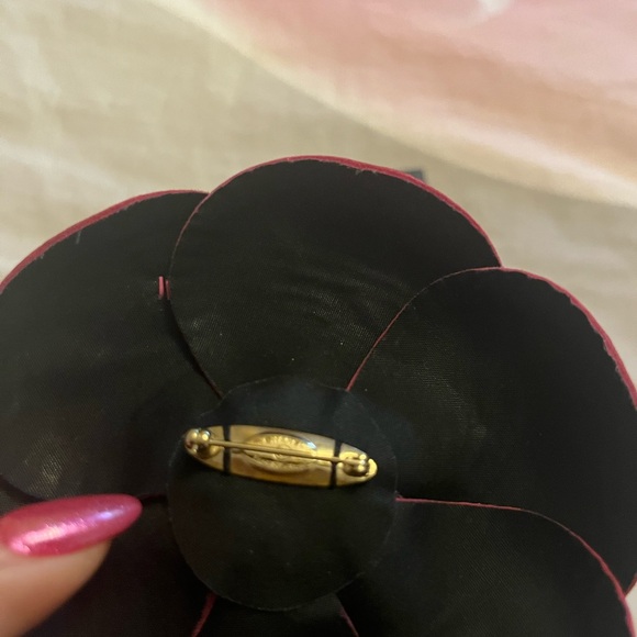 Chanel Leather Camelia Brooch w/ Box - Picture 2 of 4